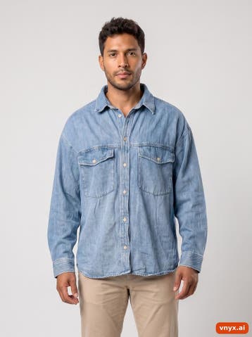H&M Casual Shirt Heren maat M Blauw Vintage, Ophalen of Verzenden, Nieuw
