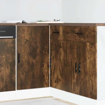 vidaXL Onderkast Lyon bewerkt hout gerookt eikenkleurig, Verzenden, Nieuw, Bruin