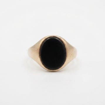 Zonder minimumprijs - Ring - 9 kt. Geel goud Onyx, Nieuw