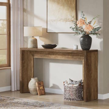 Tribesigns 140cm Farmhouse Console Tafel met Opbergruimte -, Verzenden, Nieuw