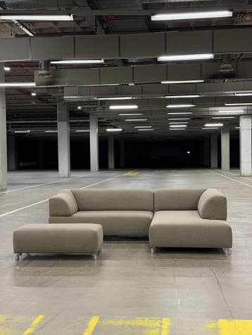Leolux Faya Lobi Hoekbank | Taupe | NIEUWSTAAT + Garantie, 250 tot 300 cm, Ophalen of Verzenden, Zo goed als nieuw, Bank Hoekbank Bankstel Bankje Loungebank Banken Chaise Lounge 