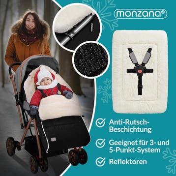 Voetenzak voor kinderwagen Zwart gevoerd (Kinder Verzorging), Verzenden, Nieuw