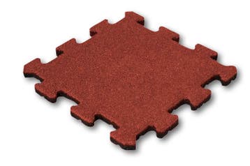 Rubber tegel 25 mm - 50 x 50 cm - Rood - Puzzelsysteem -, Verzenden, Nieuw