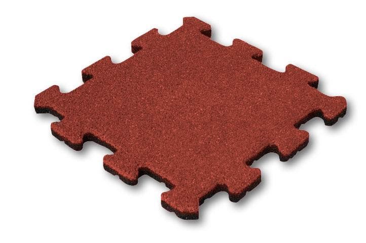 Rubber tegel 25 mm - 50 x 50 cm - Rood - Puzzelsysteem -, Tuin en Terras, Tegels en Klinkers, Verzenden