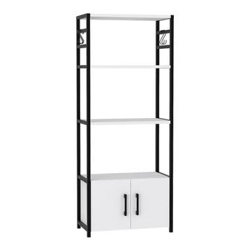 Keukenkast Arhuni 139x56x30 cm zwart en wit [en.casa], Huis en Inrichting, Keuken | Keukenelementen, Verzenden, Nieuw