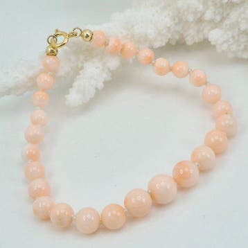 Koraal - Zilver, Verguld - Armband - Roze koraal