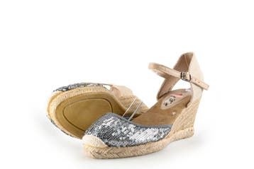 Pep Step Espadrilles in maat 38 Zilver, Verzenden, Zo goed als nieuw, Overige kleuren, Pep Step