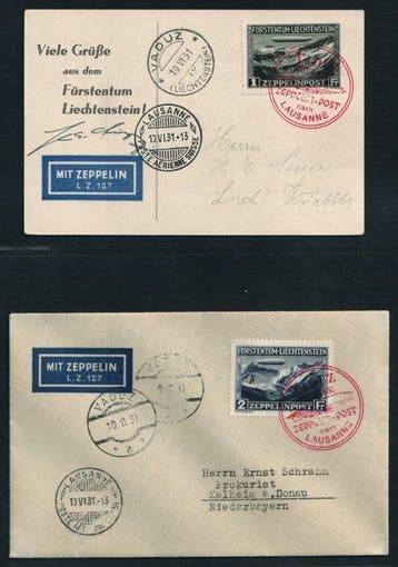ZEPPELIN Post 1931 - ZEPPELINPOST Si.110 Ga + Gb,, Gestempeld