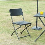 Klapstoel Mark set van 2 tuinstoelen 81x45x58 cm rotan look, Verzenden, Nieuw