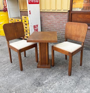 Art Deco Style Bistro Set uit de Jaren 50, Ophalen, Gebruikt
