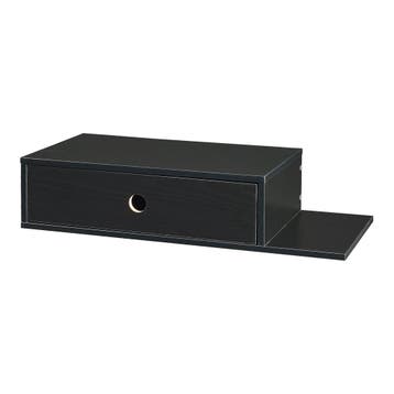 Wandplank Stor met lade 65x30x15 cm zwart [en.casa], Verzenden, Nieuw