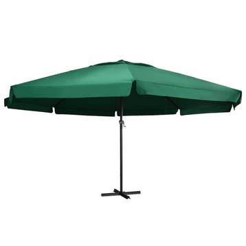 vidaXL Parasol met aluminium paal 600 cm groen, Tuin en Terras, Verzenden, Nieuw, 1 tot 2 meter