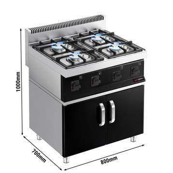 GGM Gastro | Gasfornuis - Mario 700 - 800x700mm - 23,0 kW -, Verzenden