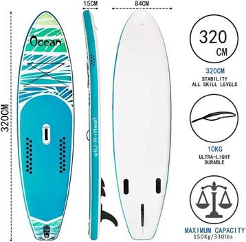 Sup Board - Opblaasbaar Paddle Board - 100 kg - Blauw - FEAT, Verzenden, Zo goed als nieuw