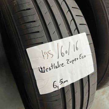 2 x Westlake 195-60-16 Zomerbanden 6,5mm, Gebruikt, 16 inch, Ophalen of Verzenden, Band(en)
