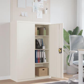 vidaXL Archiefkast 90x40x140 cm staal wit, Verzenden, Nieuw