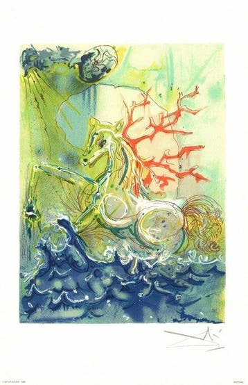 Salvador Dali (1904-1989) - Neptune, Chevaux daliniens -