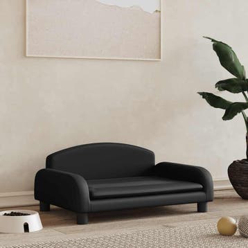 vidaXL Hondenmand 70x45x30 cm kunstleer zwart, Dieren en Toebehoren, Verzenden, Nieuw
