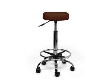 Tabouret Bruin - Hoge uitvoering met Voetsteun, In hoogte verstelbaar, Nieuw, Kunststof