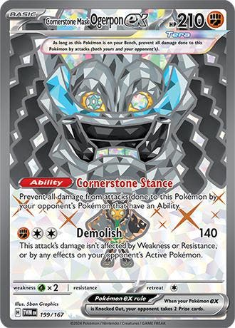 Cornerstone mask ogerpon ex 199/167 Twilight Masquerade, Ophalen of Verzenden, Nieuw, Losse kaart, Foil
