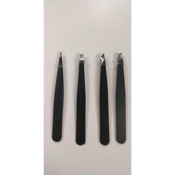 Benson 4-delige pincet set - veelzijdig - zwart - 9 cm, Ophalen of Verzenden, Nieuw