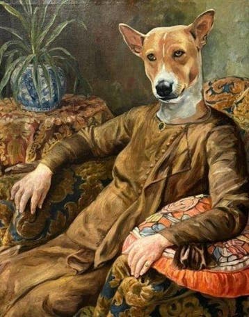 Belgische school (XIX-XX) - Portret schilderij van adelijke, Antiek en Kunst