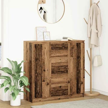 vidaXL Dressoir met lades 100,5x35x98,5 cm bewerkt hout oud, Huis en Inrichting, Kasten | Dressoirs, 100 tot 150 cm, Verzenden