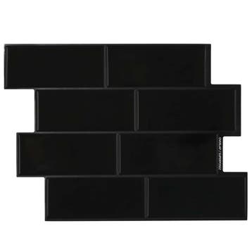 vidaXL Subway Tegel 10 pcs Zwart 29 x 21 cm Polyurethaan en, Verzenden, Nieuw