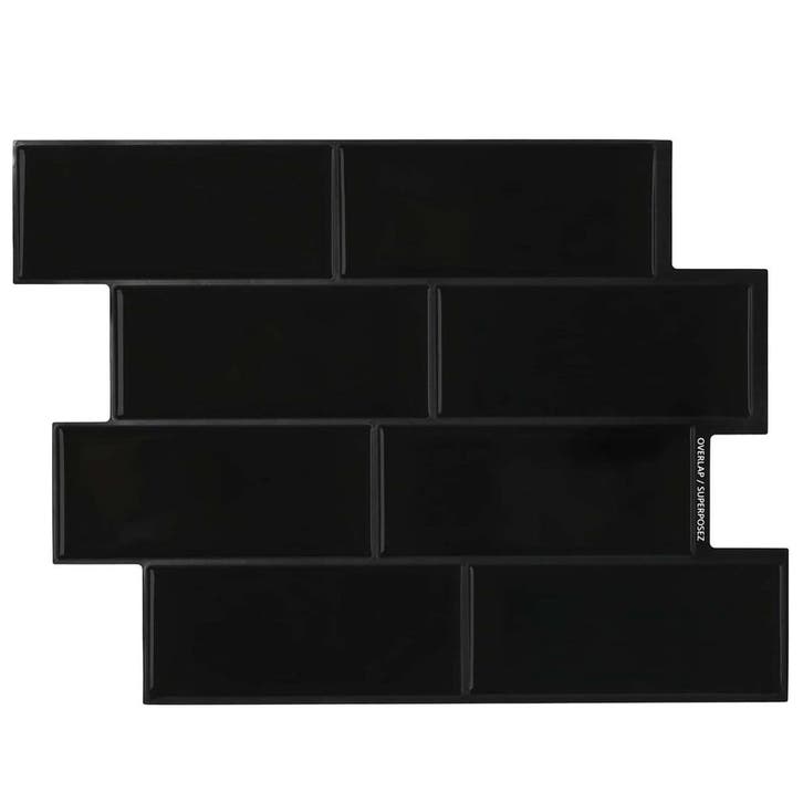 vidaXL Subway Tegel 10 pcs Zwart 29 x 21 cm Polyurethaan en, Hobby en Vrije tijd, Knutselen, Nieuw, Verzenden