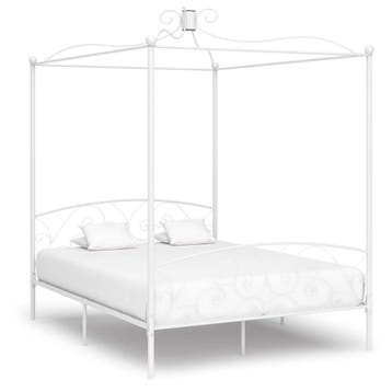 vidaXL Hemelbedframe metaal wit 160x200 cm, Verzenden, Wit, 200 cm, Metaal