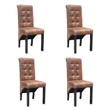 vidaXL Eetkamerstoelen 4 st kunstleer bruin, Verzenden, Nieuw, Bruin