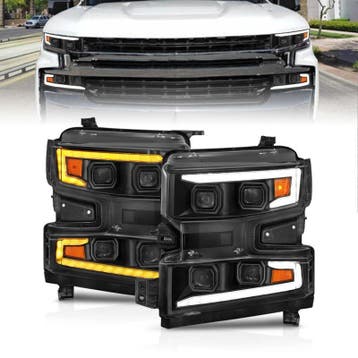ANZO 19-22 Chevrolet Silverado 1500 LED Proj HL w/Lgt Bar, Auto-onderdelen, Verlichting, Ophalen of Verzenden, Nieuw