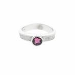 Witgouden damesring met roze spinel, 18 tot 19, Gebruikt, Overige kleuren, Ophalen of Verzenden