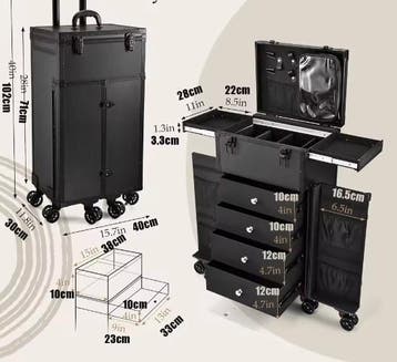 Professionele Make-up Trolley 4 Laden met Wielen Organizer, Verzenden, Nieuw