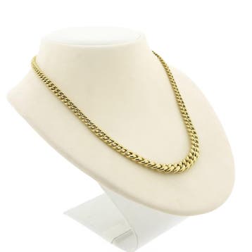 Gouden gourmetschakel collier (Ketting), Ophalen of Verzenden, Gebruikt, Overige kleuren, Goud