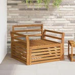 vidaXL 2 Stuk Tuinbank Naturel, Verzenden, Nieuw, 2 zitplaatsen