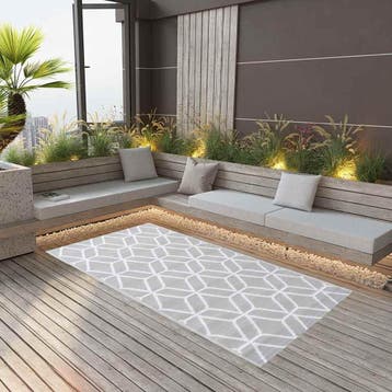 vidaXL Buitenkleed ARAKIL 190x290 cm PP grijs, Tuin en Terras, Verzenden, Nieuw