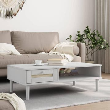 vidaXL Salontafel SENJA 100x55x33 cm rattan-look massief, 100 tot 150 cm, Verzenden, Nieuw, 50 tot 100 cm