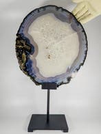XXL Quality agate slice on stand Gepolijste - Hoogte: 470 mm
