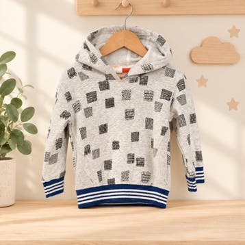HEMA grijze hoodie met print maat 98, Gebruikt, Trui of Vest, Ophalen of Verzenden, HEMA