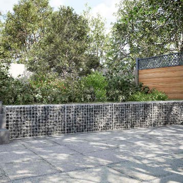 vidaXL Gabion met 5 mm draad en 5x5 cm gaas 1150x30x50 cm, Verzenden, Nieuw, IJzer