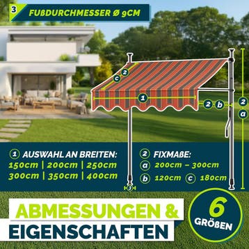 Klemluifel - Balkon luifel - Verticale luifel - 350 cm - Ora, Verzenden, Zo goed als nieuw
