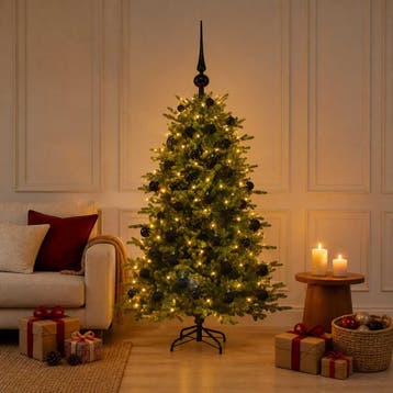 vidaXL Kunstkerstboom met kerstbal 150 cm 150 LEDs Warmwit, Diversen, Verzenden, Nieuw