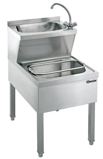 Handwasbak met Uitstortbak RVS 510x700x850 mm met Mengkraan, Verzenden