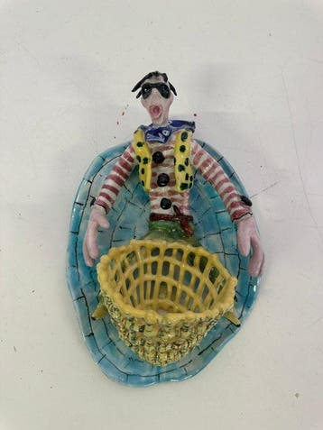 Guerrieri Murano - sculptuur, Scultura da parete maiolica -