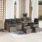 vidaXL Tuin Sofa Set met kussen met opslag met kussen 10 pcs, Verzenden, Nieuw, Rotan