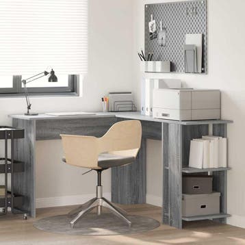vidaXL Hoekbureau Grijs Sonoma Bewerkt hout 140 x 113,5 x 75, Verzenden, Nieuw
