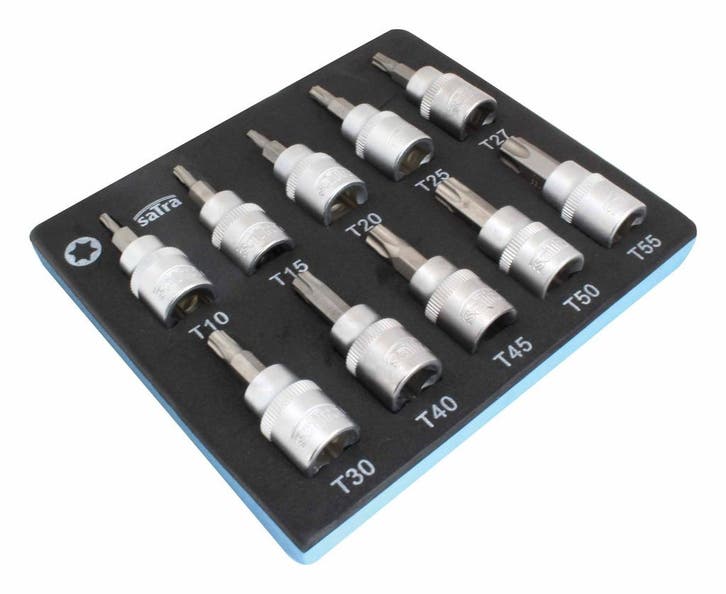 Torxdoppen Set - 10 Delig - Torxdop Met Foam Inlay - 3/8 -, Doe-het-zelf en Verbouw, Gereedschap | Handgereedschap, Nieuw, Ophalen of Verzenden