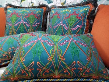 Kussenset met stof Liberty memories van Manufatti Toscani,, Antiek en Kunst