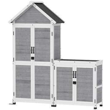 TRUUSK 2-in-1 Tuinkast van Hout - Gereedschapsschuur met Afs, Verzenden, Nieuw